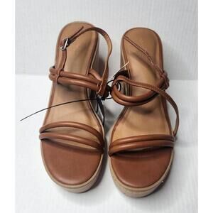 Universal Thread Shoes Womens Size 10 Brown Cognac Platform Memory Foam Sandals